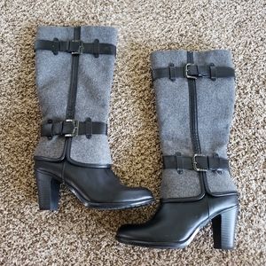 Gray & Black Boots
